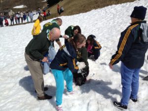 Taking time out in Gavernie for to make a snowman and have an epic snow fight