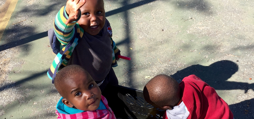 Playtime at the Holy Family Care Centre, Ofcolaco, South Africa. The centre is home to children that have been orphaned by AIDS.