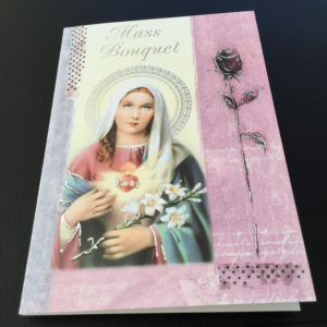Single Mass Bouquet Card, Missionaries of the Sacred Heart, Catholic Mass Bouquet Card, Signed Mass Cards