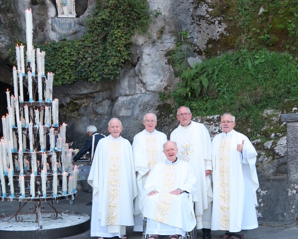 MSC Missions, Missionaries of the Sacred Heart, MSC Pilgrimages, Missionaries of the Sacred Heart Pilgrimages, pilgrimage to Lourdes, MSC pilgrimage to Lourdes, Lourdes 2018, Sheepfold Chapel, Sheepfold Chapel Lourdes, Grotto of Our Lady of Lourdes, Lourdes Grotto, Fr Michael O’Connell MSC, Fr Tim Gleeson MSC, Fr Joe McGee MSC, Fr Eugene Clarkson MSC, Fr Charles Sweeney MSC, Fr Michael O’Connell, Fr Tim Gleeson, Fr Joe McGee, Fr Eugene Clarkson, Fr Charles Sweeney, pilgrimages from Ireland, religious pilgrimages, Saint Bernadette, St Bernadette, St Bernadette Lourdes, Our Lady of Lourdes