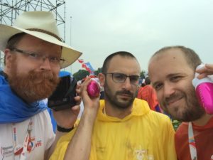 Br Giacomo with Fr. Alan and Br Jaime at World Youth Day in Poland vocation