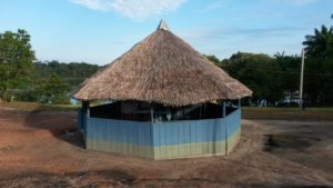 Riverside huts in the Amazon