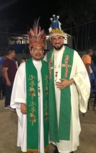Priests enjoying the culture in the Amazon