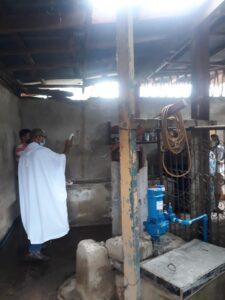 The blessing of the new water system at the OLSH clinic in Marigondon, in the Philippines. (Image via @mscmissionphil on Facebook.)