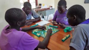 Chess and Scrabble championships at Loreto Rumbek. "The students love competitions," writes Fr Alan Neville MSC.