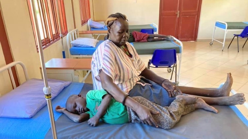 The rainy season has hit South Sudan and the mosquitos have returned, with the Loreto Rumbek primary school identifying 302 cases of malaria in just one week. Here, a young child remains under observation in the Primary Health Care Centre.