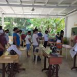 People from the indigenous Badjao group join a training group run by OLSH Sisters in Surigao, in order to learn practical skills that will help them to earn money now that they are unable to go fishing, an important source of food and income for their tribes.