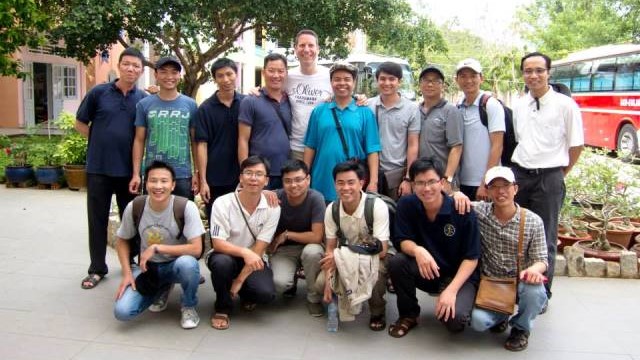 Irish Provincial Leader Fr. Carl Tranter MSC (centre) visits the MSC community in Vietnam.
