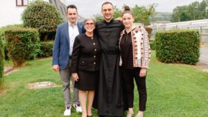 Br Giacomo Gelardi MSC with his mother Francesca, his brother Luca, and his sister Maria, on the occasion of his Perpetual Profession to the Missionaries of the Sacred Heart.
