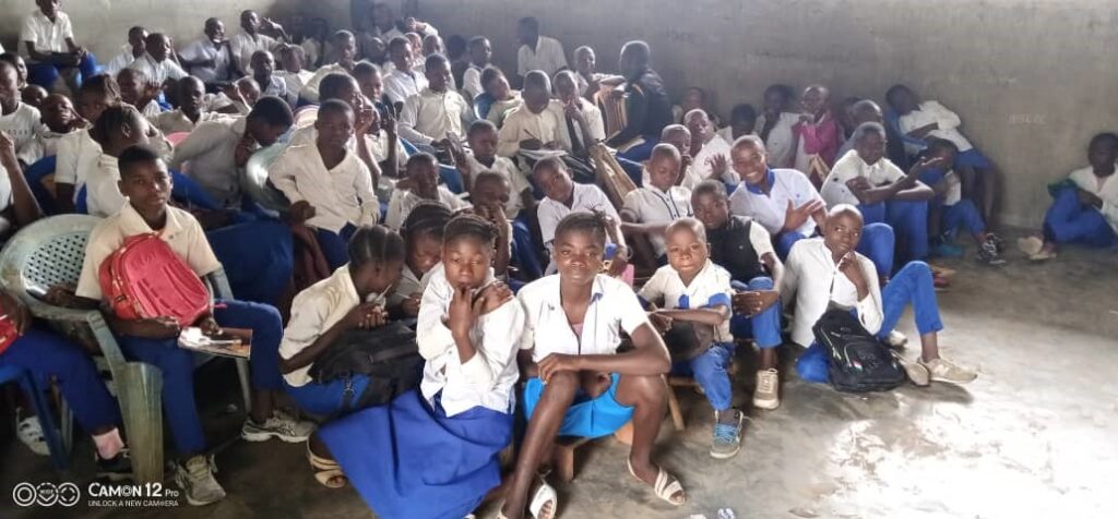 Students of the MSC-funded school that is currently under ongoing construction in the Yetsi region of the Democratic Republic of Congo, where Bishop Toussaint and his MSC team are working to provide a desperately needed education to children in the area.