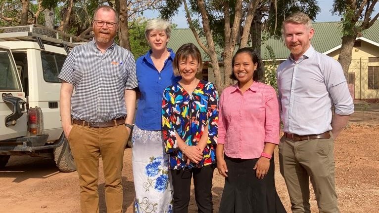 The Irish Ambassador to Ethiopia, Djibouti and South Sudan, Nicola Brennan, with her colleague John Callaghan and members of the Loreto Community.