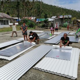 “The MSC Task Force Odette distributed the housing materials to the first batch of totally affected families in Bayagnan Island, Surigao City. It was a great moment for the community to show bayanihan spirit and help one another to make the activity a successful one.” ~ Facebook post from MSC Mission Office Philippines, Inc. (Image via @mscmissionphil on Facebook.)