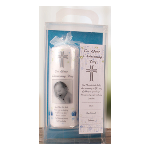 christening boy candle