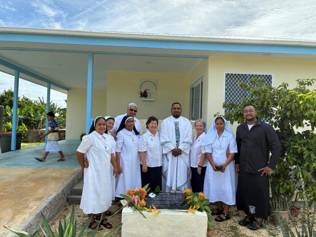 The Daughters of Our Lady of the Sacred Heart celebrate the beginning of the Kiribati Province Mission in Tonga, in the Pacific Islands, on January 12th, 2026. (Image via @olshaustralia on Facebook.)