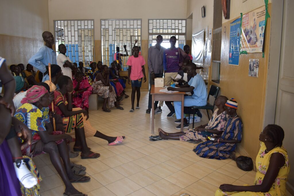 The outpatients' registration area at Mary Immaculate Hospital in Mapourdit, South Sudan.