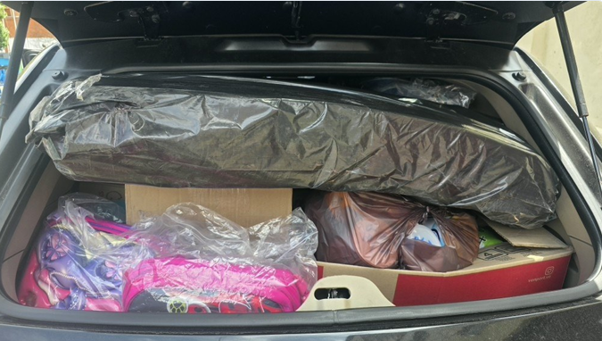 Humanitarian donations, aid boxes, and supplies logistical preparation