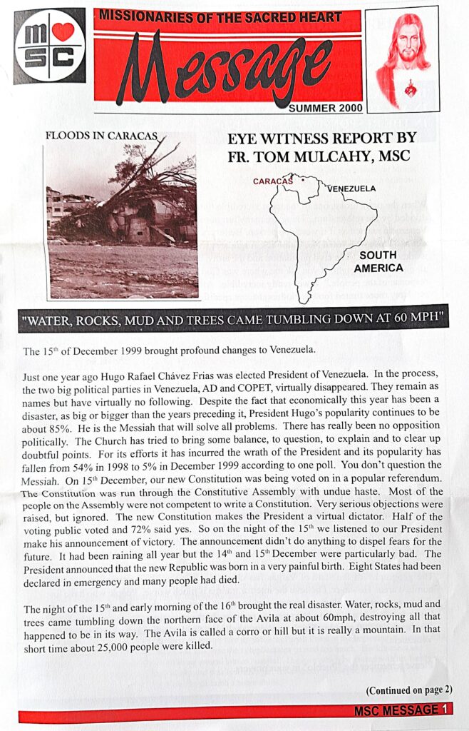 From the MSC Message, Summer 2000.