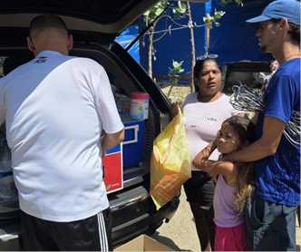 Delivery of food and supplies from vehicle: Dispatch and community logistics for infant formulas and groceries for families with children.
