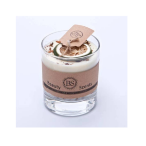 Scented Soy Wax Candle with Shredded Cinnamon & Sliced Lime